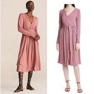 NWT Rebecca Taylor Pink Vneck Modal Dress